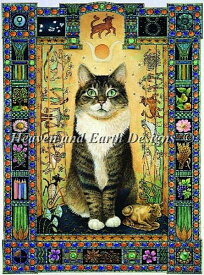 クロスステッチ刺繍 図案 Heaven And Earth Designs HAED 輸入 上級者 Lesley Ivory 牡牛座の猫 Taurus - Gemma