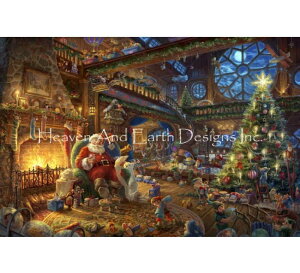 Thomas Kinkade NXXeb`hJ } Heaven And Earth Designs HAED A ㋉ T^̍H[ Supersized Santafs Workshop Color Max Colors Sʎh nCx