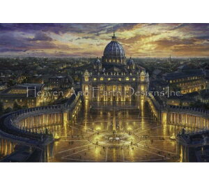 Thomas Kinkade NXXeb`hイ`[g HAED } yMini Vatican Sunsetz Heaven And Earth Designs 