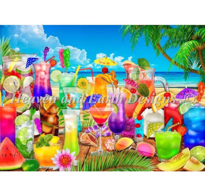 Lars Stewart クロスステッチ刺しゅうチャート HAED 図案 Drinks On The 生まれのブランドで Beach Designs Heaven Color Max And 全品送料無料 Earth