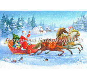 �N���X�X�e�b�`�h�J�}�� HAED �A�� Heaven And Earth Designs �㋉�� Alexandra Gavrilova �x���̃T���^ Santa Hurries On Holiday