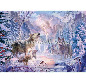 HAED Heaven And Earth Designs �N���X�X�e�b�`�h�J �}�� �A�� �㋉�� Jan Patrik Krasny ��̕��i�ƃI�I�J�~ Snow Landscape Wolves �S�ʎh��