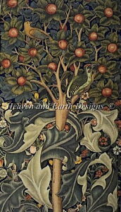 William Morris(ウィリアム・モリス) 名画 【Woodpecker Tapestry-Morris】 美術 絵画 芸術作品 HAED クロスステッチ刺しゅう 図案 Heaven And Earth Designs 輸入 チャート