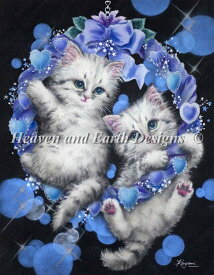 クロスステッチ刺繍 図案 Heaven And Earth Designs HAED 輸入 上級者 Kayomi Harai 青い環 Blue Wreath 全面刺し