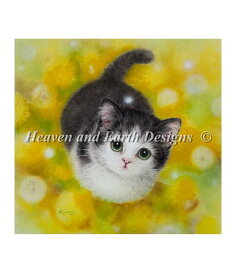 クロスステッチ刺繍 図案 Heaven And Earth Designs HAED 輸入 上級者 Kayomi Harai たんぽぽと子猫 Dandelion KH