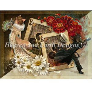 HAED �N���X�X�e�b�`�h�J�}�� Heaven And Earth Designs �㋉�� Tracy Butler �g�����v�ƔL Lackadaisy Blueblood �S�ʎh��