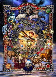 �N���X�X�e�b�`�h�J�}�� Heaven And Earth Designs �A�� HAED �㋉�� Ciro Marchetti �]�f�B�A�b�N �y The Zodiac1 / The Zodiac 1 Max Colors �z �S�ʎh��