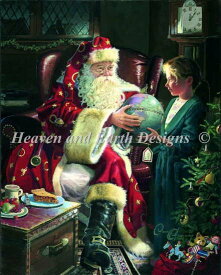 クロスステッチ刺繍図案 Heaven And Earth Designs 輸入 HAED 上級者 Dean Morrissey クリスマス One Christmas Eve 全面刺し