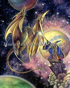 Myles Pinkney クロスステッチ刺しゅうチャート HAED 図案 【Magic Max Colors】 Heaven And Earth Designs 輸入 上級者 魔術 魔法 出現 ドラゴン 龍 竜 宇宙 超常現象
