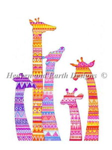 Heaven And Earth Designs �N���X�X�e�b�`�h�J�}�� HAED �㋉�� Annya Kai �L�����̃V���G�b�g Giraffe Silhouette �S�ʎh��