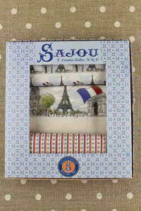 Sajou(サジュー) 綿生地3種セット 各50x75cm はぎれ 【BOTE CADEAU TROIS COUPONS MA BELLE VILLE DE PARIS】 フランス BTE_TIS_SAJ_COU_03_03_A 【予約】