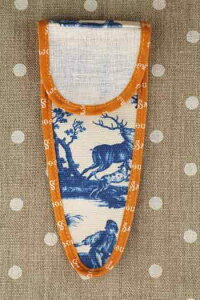 TW[isajouj ͂ [P[X yTUI POUR CISEAUX TAILLE XL TOILE DE JOUY BLEUE BIAIS ORANGEz tX 3701098600574 y\z