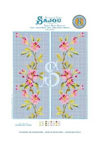 SAJOU NXXeb`hイ|`[g } yь̉-GRILLE DE POINT DE CROIX FLEURS DE POMMIER-z tX GRI_PDC_FLE_02 y\z