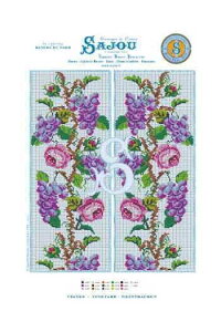TW[iMaison Sajouj NXXeb`hイ`[g } yCKN-GRILLE DE POINT DE CROIX VIGNES ET ROSES-z tX GRI_PDC_FLE_09 y\z
