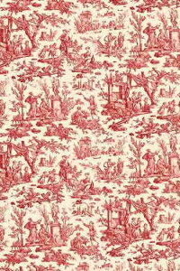 SAJOU  Rbgn 140cm x 90 cm yTOILE DE JOUY EN 150 CM OFFRANDE MINIATURE ROUGEz }XN pb`[N nhCh T_SAJ_M_150_PER_14A y\z