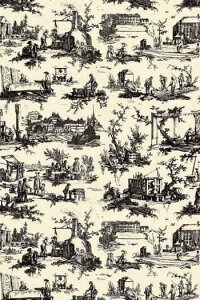 MAISON SAJOU TW[ GRebNXiOEKO-TEXj An  Rbg 140cm x 90 cm yTOILE DE JOUY EN 150 CM TRAVAUX NOIRz }XN pb`[N Jgi[W nhCh tX T_SAJ_M_150_PER_11A