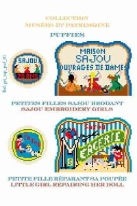 Maison SajouiTW[j NXXeb` hイ | `[g } y Grilles puffies Petites filles brodant-Fillette cousant z | A ㋉ GRI_TAP_PUF_01y\z