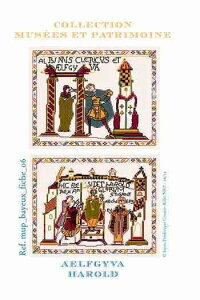 Maison Sajou NXXeb` hイ `[g } y Grille point de croix Tapisserie Bayeux Aelfgyva-Harold z | CO A ㋉ tX GRI_PDC_MUP_BAY_06y\z