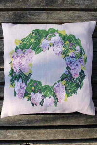 SAJOU �T�W���[ �N���X�X�e�b�` �h���イ �L�b�g ��| �y ���C���b�N / �� / Cross stitch kit crown of lilac cushion �z �C�O �A�� �㋉�� �t�����X �������� KIT_PDC_FLE_12 �y�\��z