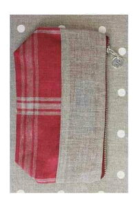 SAJOUiTW[j NXXeb`hイ yԃ`FbNEt@Xi[|[`z TROUSSE LIN CARREAUX ROUGE/NATUREL AVEC BANDE  BRODER i A SU_TROUSSE_BRO_02 y\z