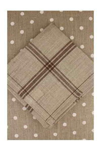 Maison Sajou y}̃g[Vz GRAND TORCHON  BRODER PUR LIN QUADRILLAGE MARRON z NX tX AG TOR_LIN_QUA_MARRON y\z