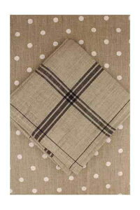 Maison Sajou ỹg[Vz GRAND TORCHON  BRODER PUR LIN QUADRILLAGE NOIR z NX tX AG TOR_LIN_QUA_NOIR y\z