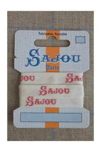 TW[ hJ{ 1m m |p y11 MM COTTON RIBBON ECRU BASE PINK SAJOU MOTIFz tX A RUB_COUT_011_39 y\z