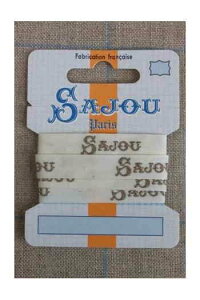 TW[(Maison Sajou) hイ{ 1m |p m y11 MM COTTON RIBBON ECRU BASE BEIGE SAJOU MOTIFz tX A RUB_COUT_011_40 y\z