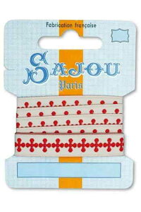 TW[iSAJOUj { 1m m | y12 MM RIBBON COMPTOIR SAJOU MOTIF N°01 - 1M CARDz tX AG RUB_POL_012_CO_01_C y\z