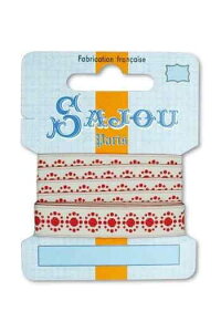 TW[iMaison SAJOUj { 1m m | y12 MM RIBBON COMPTOIR SAJOU MOTIF N°02 - 1M CARDz tX AG RUB_POL_012_CO_02_C y\z