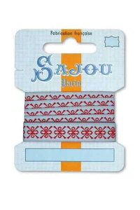 TW[ { 1m m |p y12 MM RIBBON COMPTOIR SAJOU MOTIF N°06 - 1M CARDz tX AG RUB_POL_012_CO_06_C y\z