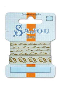 TW[ { 1m m |p y12 MM RIBBON COMPTOIR SAJOU MOTIF N°14 - 1M CARDz tX AG RUB_POL_012_CO_14_C y\z