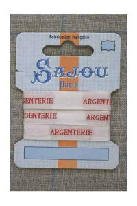 SAJOU { 1m m | y13MM WOVEN RIBBON "ARGENTERIE" (SILVER WARE) 1M CARDz tX AG RUB_POL_013_LM_01_C y\z