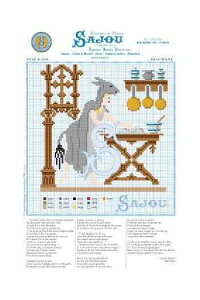 Maison Sajou NXXeb`イ|`[g } yGRILLE POINT DE CROIX - CONTE DE PERRAULT - PEAU D'NE^o̔z tX GRI_PDC_PER_06 y\z
