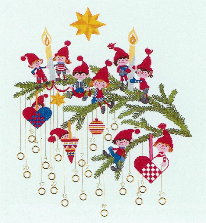 フレメ クロスステッチ刺繍キット 【クリスマスのニッセ】 輸入 デンマーク 北欧 上級者 34-6610