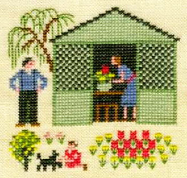 楽天市場 フレメ クロスステッチ 刺繍キット ガゼボ 小さい作品 デンマーク 輸入ししゅうキット 30 5786 クロスステッチ手芸雑貨シーボンヌ