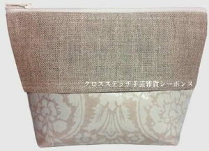 NXXeb`hJ|[` A {k[f_ Le Bonheur des Dames hイ Pochette en lin et coton enduit arabesque ivoire tX TCE13