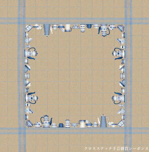 NXXeb`hJLbg A {k[f_ Le Bonheur des Dames hイ Natural linen tablecloth blue dish decor M̃e[uNX tX ㋉ 6015bis_0