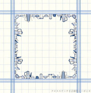 NXXeb`hJLbg A {k[f_ Le Bonheur des Dames hイ White linen tablecloth blue dish decor M̃e[uNX tX ㋉ 6015blc-ci