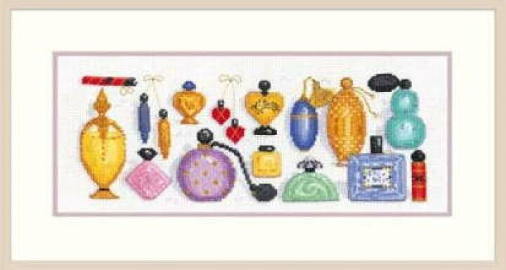 クロスステッチキット プリンセスの香水瓶(闇)(16CT、91色、図案印刷 