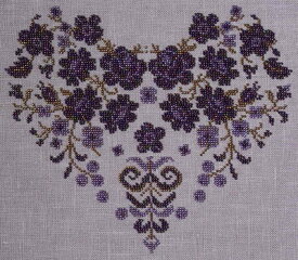 Reflets de Soie ビーズ刺しゅう手芸キット【Coeur Saint Petersbourg - Version Violet Byzantin】 Isabelle Mazabraud Kerlan フランス 輸入 上級者