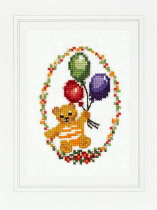 【DM便対応】EVA ROSENSTAND テディベア・バルーン Kort Bamse m.ballon クロスステッチ キット デンマーク 北欧 刺しゅう 45-367