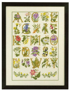 Permin of Copenhagen クロスステッチ刺繍キット 【花とABC】 輸入 デンマーク 北欧 上級者 70-9000