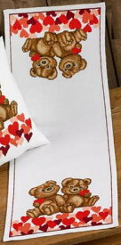 PERMIN ハートのテディベアー Heart teddy bears クロスステッチ 刺繍 キット デンマーク ペルミン 68-6118 【DM便対応】