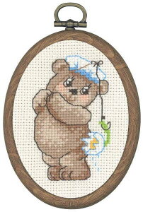PERMIN 釣りとクマ Fiskerbamse クロスステッチ 刺繍 キット デンマーク ペルミン 13-5154 【DM便対応】