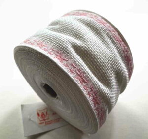 Permin クロスステッチ リボンテープ ピンク/スターダスト 7cm幅 1m アイーダ ペルミン 北欧 デンマーク 1310/02