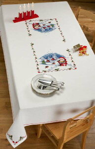 PERMIN NX}XEe[uNX Christmas tablecloth NXXeb` hJ Lbg f}[N k hイ y~ 58-8208 yz