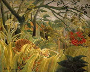 y݌Ɍz Henri RousseauiAE\[^hDAjGE\[j j  p |p G |pi NXXeb`hイ`[g } ySurprised! Tiger in a Tropical Storm-Mї̂Ȃ