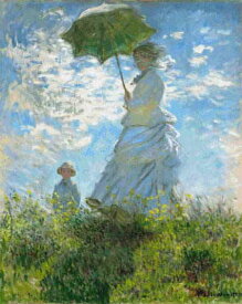 Claude Monet（クロード・モネ）1875年作品 巨匠 名画 美術 芸術 絵画 芸術作品 クロスステッチ刺しゅうチャート 図案 【Woman with a Parasol - Madame Monet and Her Son-散歩、日傘をさす女-】 Scarlet Quince 上級者 海外 輸入