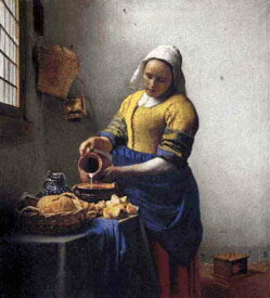 Johannes Vermeer（ヨハネス・フェルメール）1657年制作 巨匠 名画 美術 芸術 絵画 芸術作品 クロスステッチ刺しゅうチャート 図案 【The Kitchen Maid - 牛乳を注ぐ女 - 】 Scarlet Quince 上級者 海外 輸入